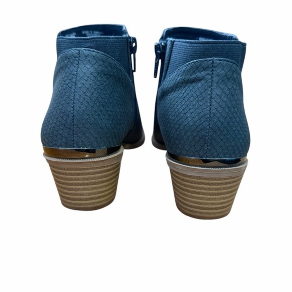 Simply Vera Wang Blue Ankle Booties Women's 8.5 Stacked Block Heel - Picture 6 of 9